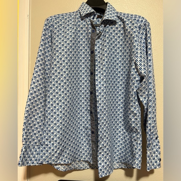 BC Collection designed in Miami- white and blue squared designed 2 tone- size L - Picture 3 of 7